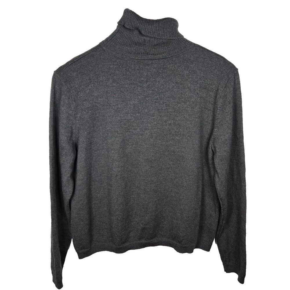 Pendleton Merino Wool Cropped Turtleneck Sweater Large Petite Minimalist - Picture 5 of 5